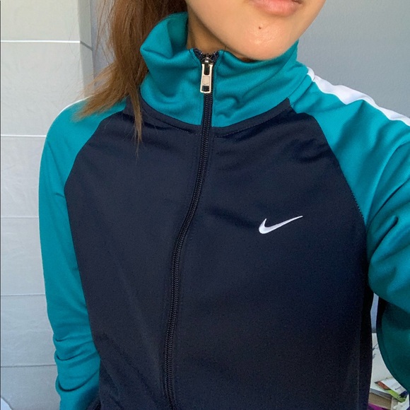 Nike Jackets & Blazers - Nike NWOT turquoise navy track jacket Nike Jackets & Blazers - Nike NWOT turquoise navy track jacket